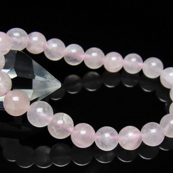 ローズクォーツブレスレット 9mm [t446-2942]