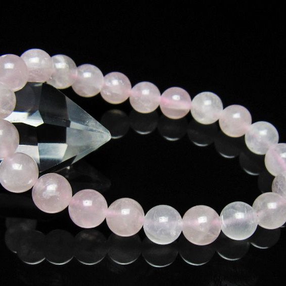 ローズクォーツブレスレット 9mm [t446-2959]