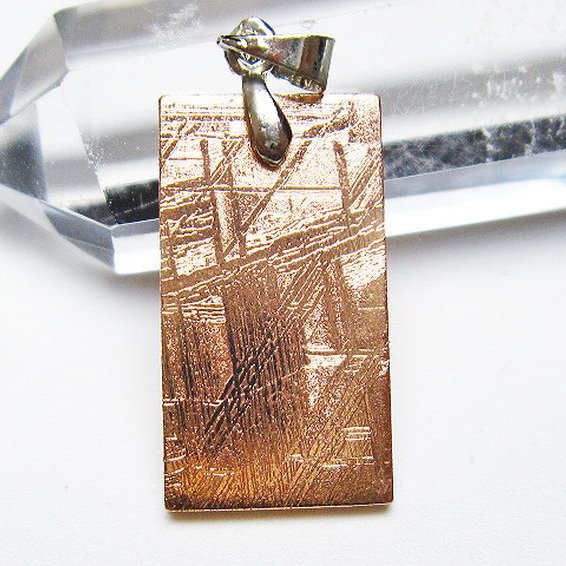 ピンクゴールドギベオン（メテオライト）ペンダント[T452-3675]