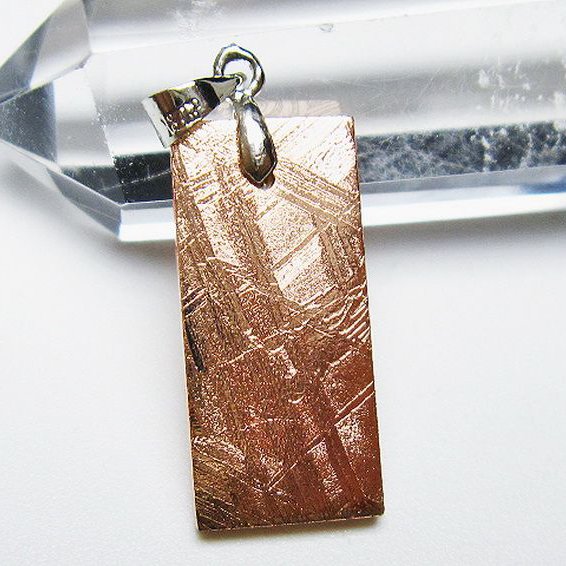 ピンクゴールドギベオン（メテオライト）ペンダント[T452-3676]