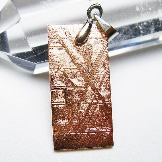 ピンクゴールドギベオン（メテオライト）ペンダント[T452-3677]