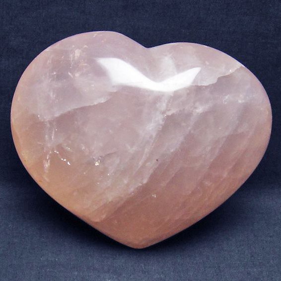 ローズクォーツハート置物[T457-3739]