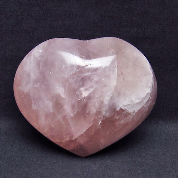 ローズクォーツハート置物[T457-3757]