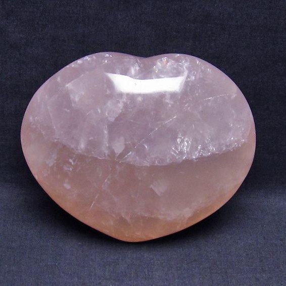 ローズクォーツハート置物[T457-3764]