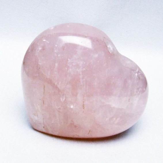 ローズクォーツハート置物[T457-3881]