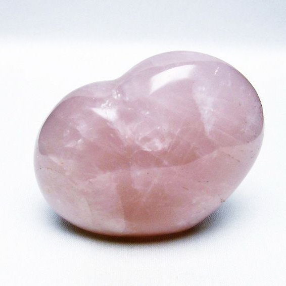 ローズクォーツハート置物[T457-3885]
