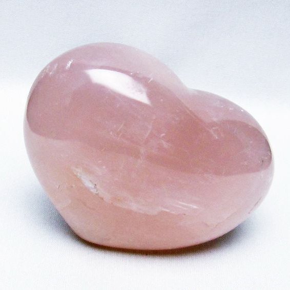 ローズクォーツハート置物[T457-3907]