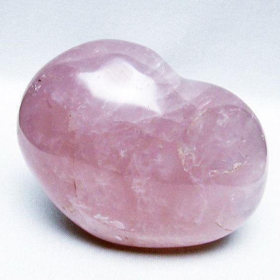 ローズクォーツハート置物[T457-3927]
