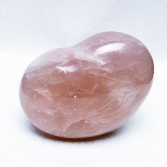 ローズクォーツハート置物[T457-3929]