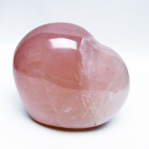 ローズクォーツハート置物[T457-3936]