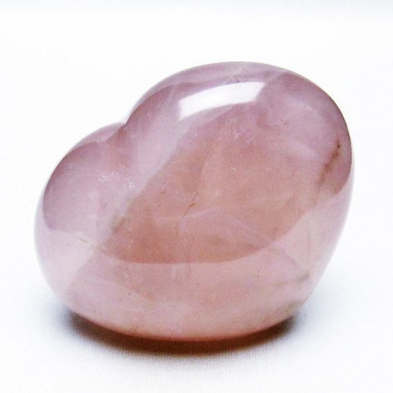 ローズクォーツハート置物[T457-3947]