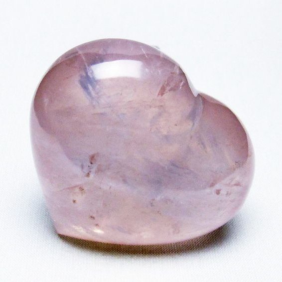 ローズクォーツハート置物[T457-3958]