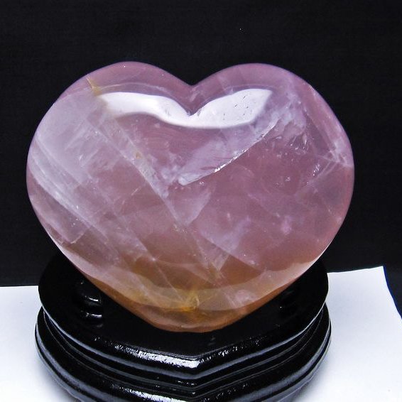 1.3Kgローズクォーツ ハート 置物[T457-4028]