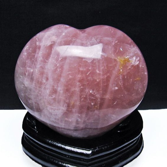 1.4Kgローズクォーツ ハート 置物[T457-4031]