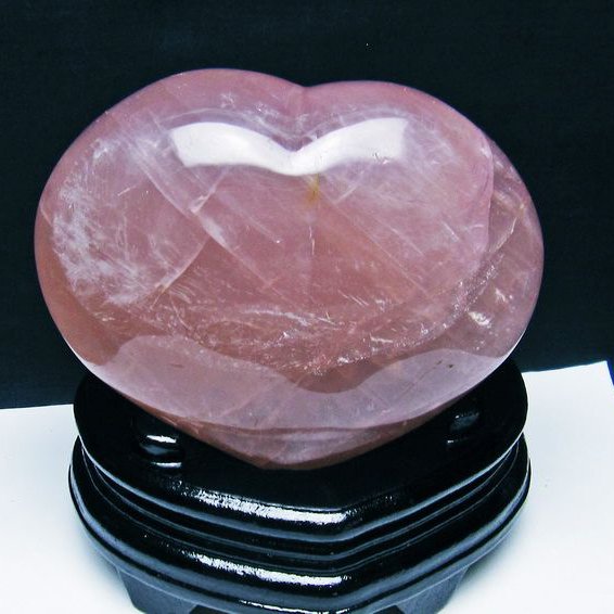 1.3Kgローズクォーツ ハート 置物[T457-4038]