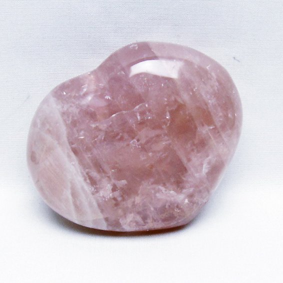 ローズクォーツハート置物[T457-4630]