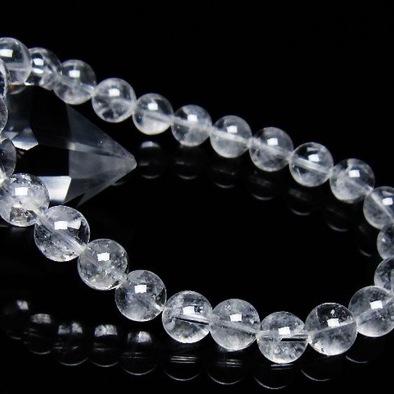 ラビットヘア ファントム 水晶 ブレスレット 8mm [T458-1477]