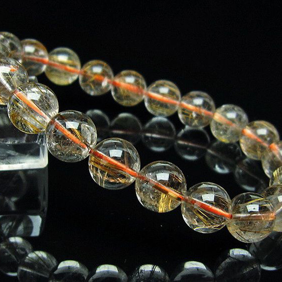 ゴールドタイチンルチルブレスレット9mm[T473-4292]