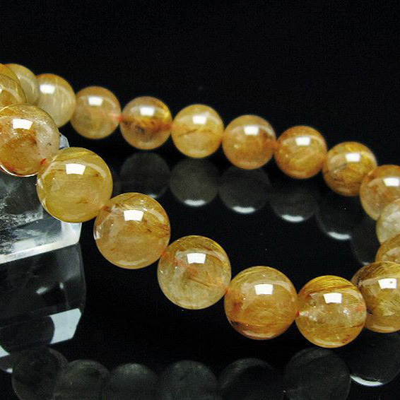 ゴールドタイチンルチルブレスレット10mm[T473-4433]