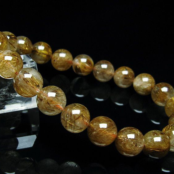 ゴールドタイチンルチルブレスレット9mm[T473-4586]