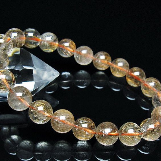 ゴールドタイチンルチルブレスレット 9mm [T473-4866]