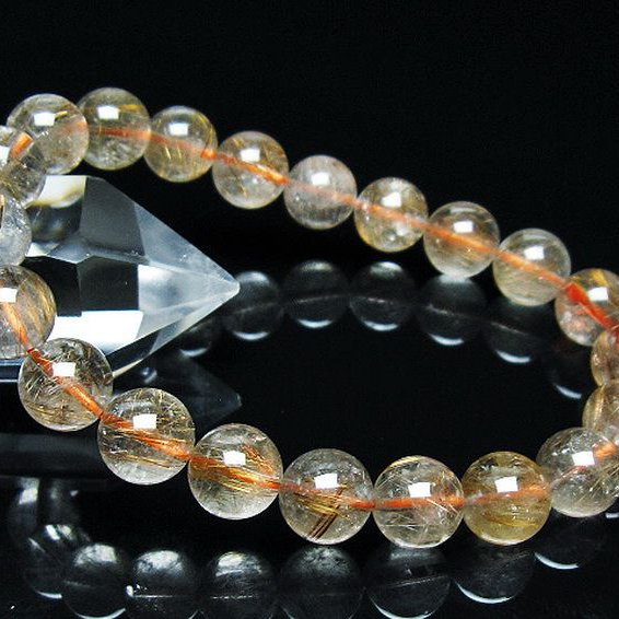 ゴールドタイチンルチルブレスレット 9mm [T473-4873]