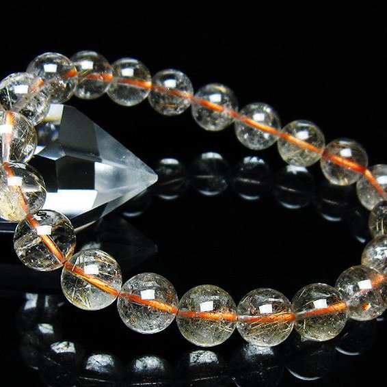 ゴールドタイチンルチルブレスレット 9mm [T473-4875]