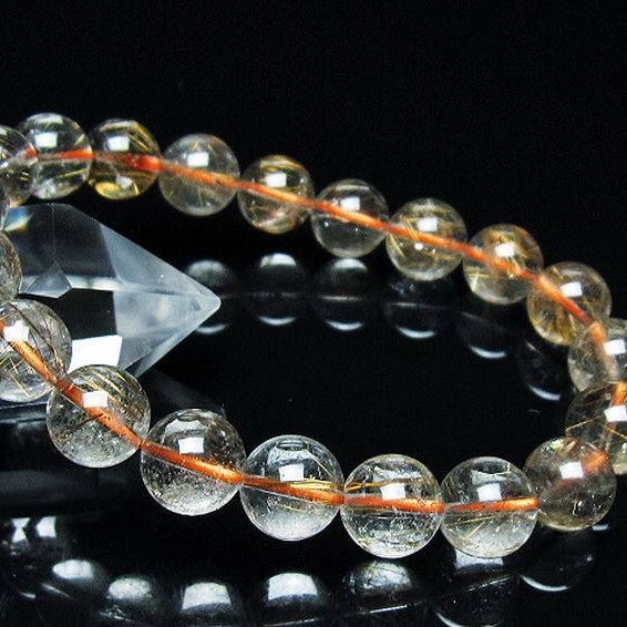 ゴールドタイチンルチルブレスレット 10mm [T473-4883]