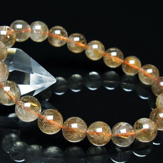 ゴールドタイチンルチルブレスレット 9mm [T473-4965]