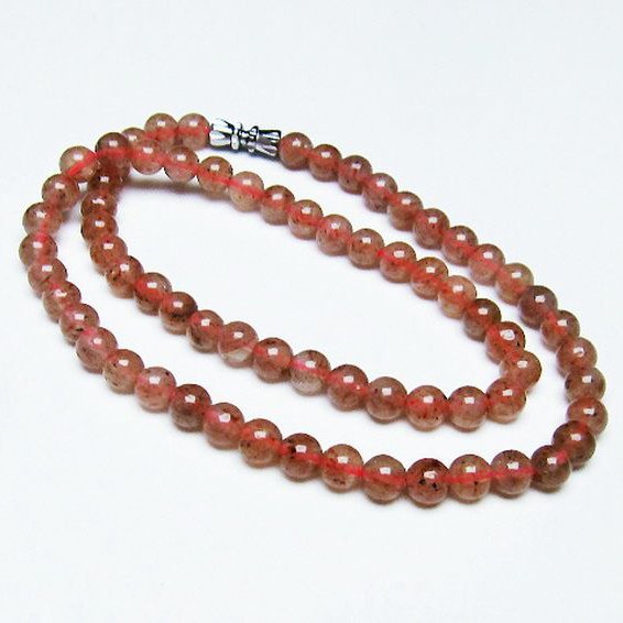 ストロベリークォーツネックレス 6mm [T489-1538]