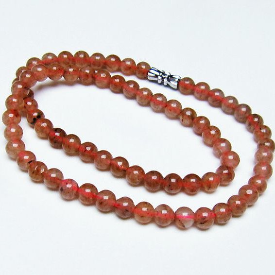 ストロベリークォーツネックレス 6mm [T489-1542]