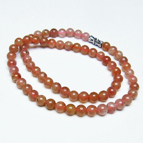 ストロベリークォーツネックレス 6mm [T489-1546]