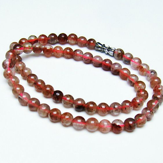 パワーストーン 天然石 ストロベリークォーツネックレス 6mm [T489-1549]