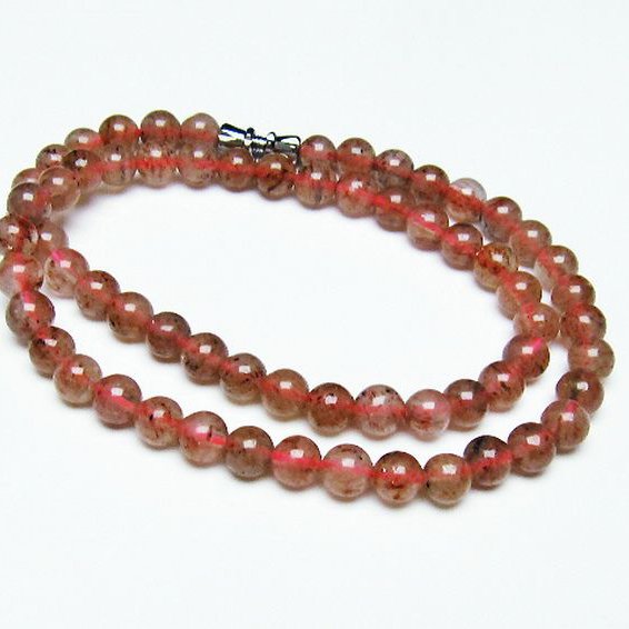 ストロベリークォーツネックレス 6mm [T489-1555]