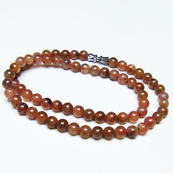 パワーストーン 天然石 ストロベリークォーツネックレス 6mm [T489-1562]