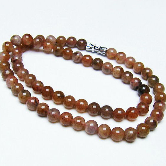 パワーストーン 天然石 ストロベリークォーツネックレス 6mm [T489-1568]