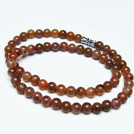 パワーストーン 天然石 ストロベリークォーツネックレス 6mm [T489-1586]