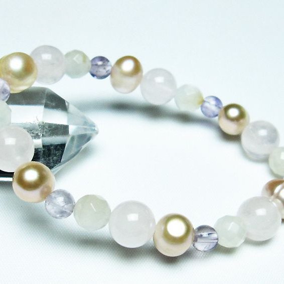 真珠 パール ミックスビーズ ブレスレット 6mm [T491-1628]