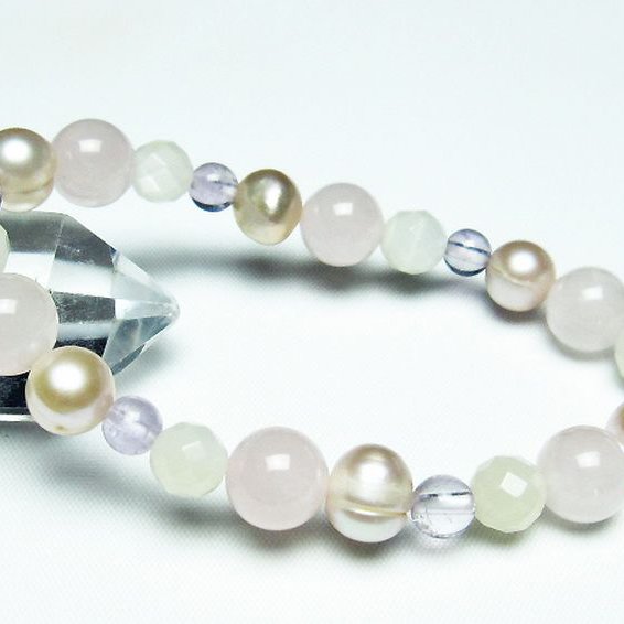 真珠 パール ミックスビーズ ブレスレット 6mm [T491-1637]