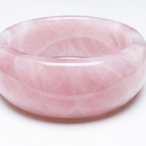 パワーストーン 天然石 ローズクォーツバングル 56mm [T492-3537]