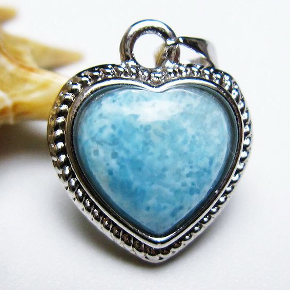 ラリマーハートペンダント[T495-3786]