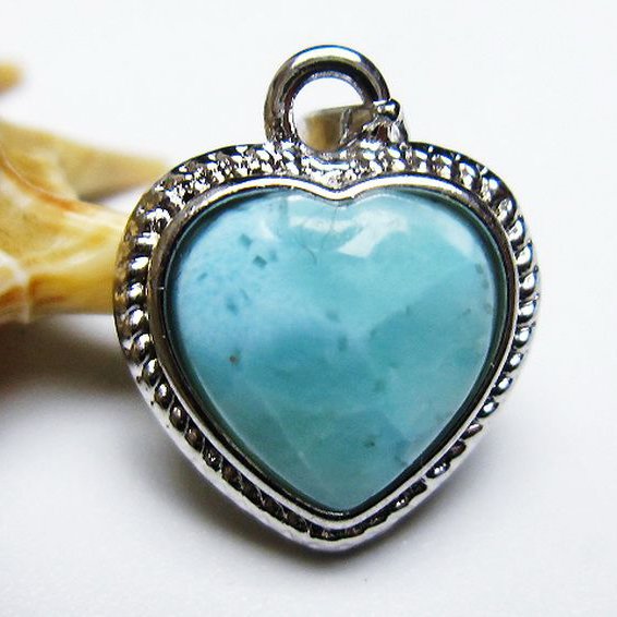 ラリマーハートペンダント[T495-3797]