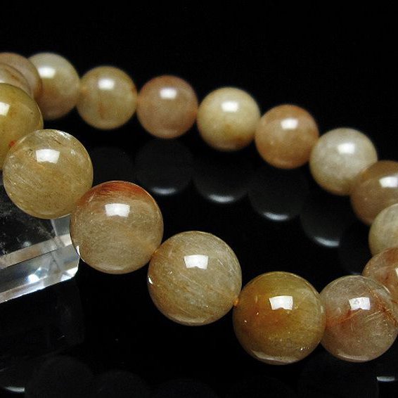 金針ルチル水晶ブレスレット 12mm [t5-21896]