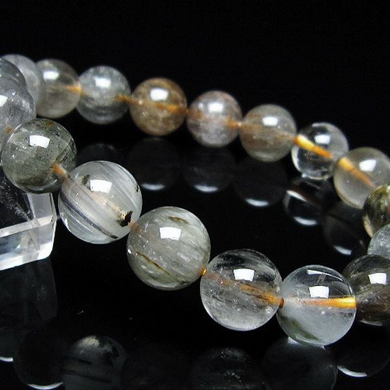 金針ルチル水晶ブレスレット 11mm [t5-21905]