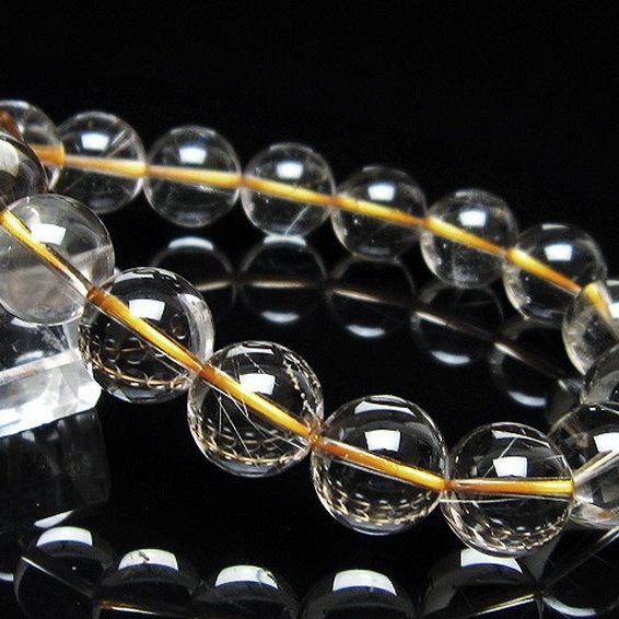 金針ルチル水晶ブレスレット 12mm [t5-21924]
