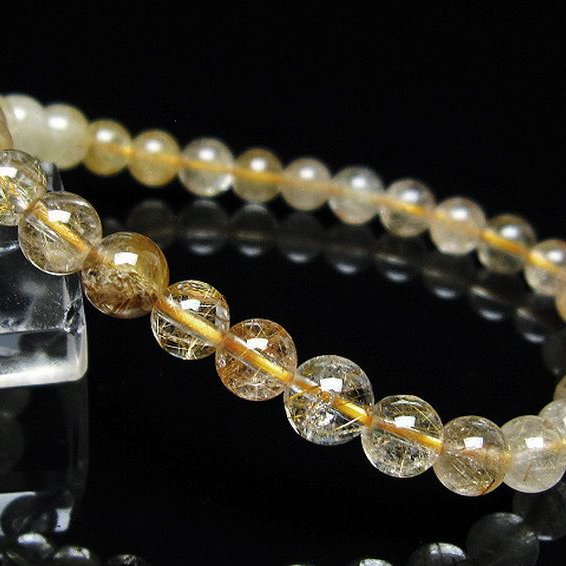 金針ルチル水晶ブレスレット 6mm [t5-21965]