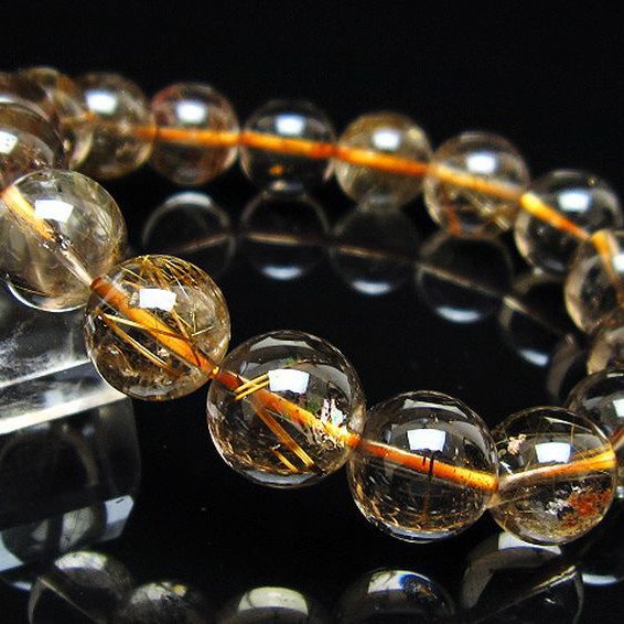 金針ルチル水晶ブレスレット 12mm [t5-22060]