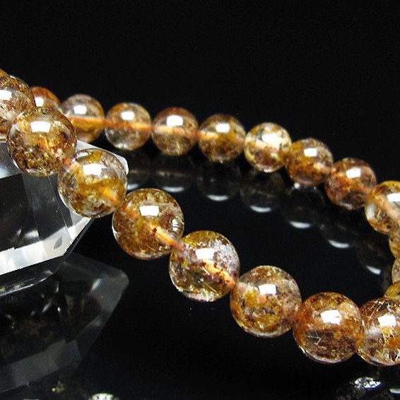 ガーデン水晶 ルチル入り ブレスレット 8mm [t50-10494]