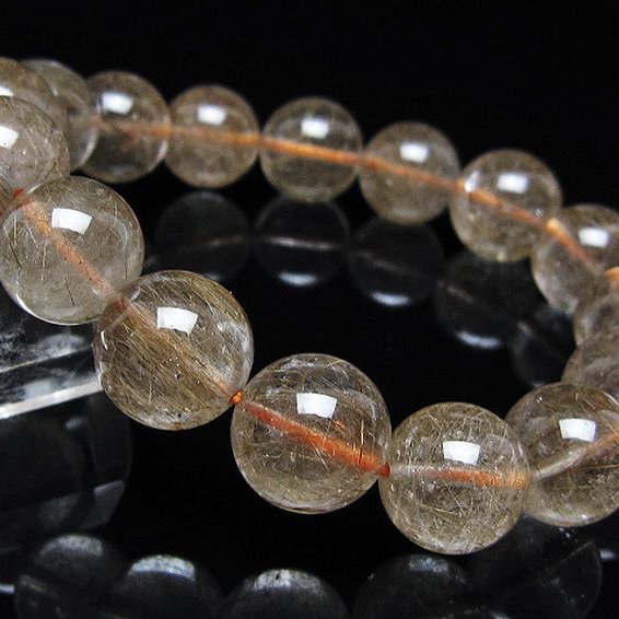 金針ルチル水晶ブレスレット 13mm [t50-10596]