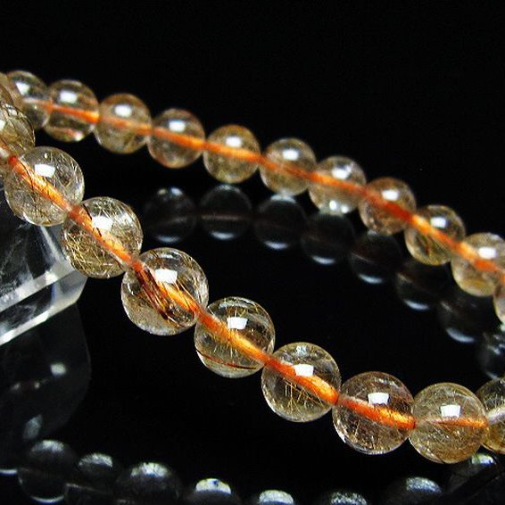 金針ルチル水晶ブレスレット 8mm [t50-10716]